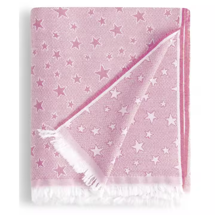 HIPERMANTA. Colcha foulard multiusos JACQUARD 180X285 cm. Modelo ESTRELLAS para SOFA 2 PLAZAS  y CAMA 90-105 cm. ALGODÓN-POLIÉSTER - 1