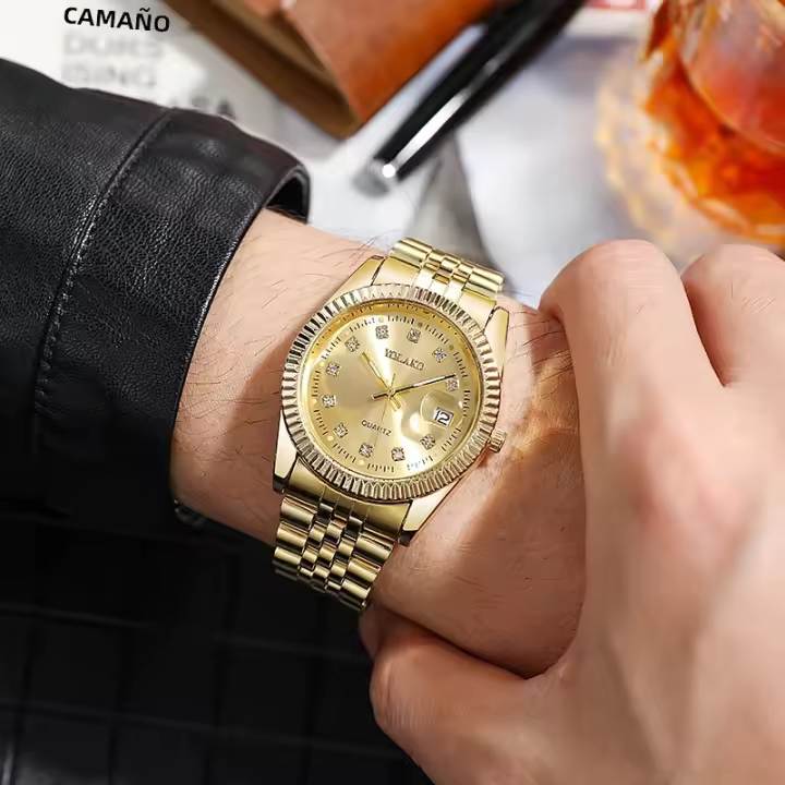 Reloj De Cuarzo Para Hombre De Marca Top Calidad Acero Completo Reloj De Pulsera De Lujo Moda Y Casual Sin Resistencia Al Agua - 1