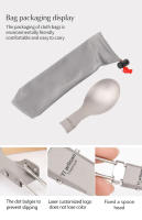 Tiartisan Cuchillo De Titanio Plegable Con Cuchara Y Fork Ligero Portátil Para Exteriores Camping Cutlería Antideslizante Para Viajes Y BBQ - details 5