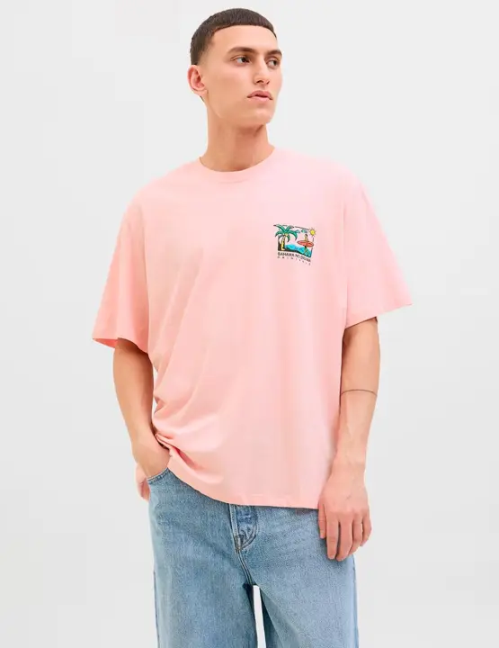 Camiseta Jack & Jones WOWIE HIDDEN rosa para hombre - 1