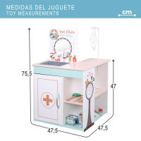 Teamson - Set hospital de madera 3 en 1 para niños, incluye clínica veterinaria, hospital y salón de mascotas, juego de roles para pequeños doctores y veterinarios, juguetes educativos multifuncionales, recomendado a partir de 3 años, 17 piezas - details 6