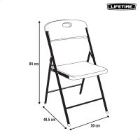 Lifetime - Silla plegable multiuso, máx. 160 kg, color negro, fabricada de polietileno de alta densidad y acero, 50x48,5x84 cm, protección UV, resistente al agua, sillas para eventos, sillas plegables exterior e interior, silla robusta - details 7