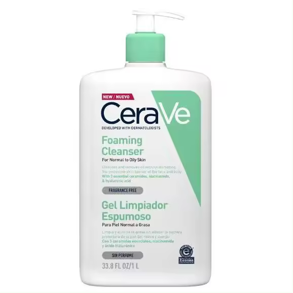 CERAVE GEL LIMPIADOR ESPUMOSO PIEL NORMAL A GRASA 1L - 1