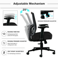 Silla de Oficina Ergonómica 200KG Silla de Oficina, Respaldo Alto Silla Ergonómica Silla Giratoria con Soporte Lumbar Ajustable 2D, Silla de Ordenador Giratoria 105 ° Silla de Malla - details 2