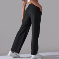 Pantalones Rectos De Pierna Ancha Para Mujer Casual Pantalones De Oficina Cintura Alta Holgados Para Danza Leggings Sin Costuras De Nylon - details 22