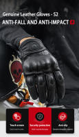 Guantes De Motocicleta De Cuero Ganso Para Hombres Y Mujeres Retro a Prueba De Agua Para Primavera Verano Motocross Carreras En La Calle - details 0