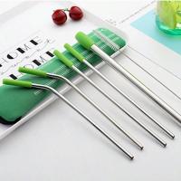 Juego De 7 Piezas De Tenedores De Acero Inoxidable Ecológico Con Toppings De Silicona Cepillo De Limpieza Y Bolsa De Almacenamiento Accesorios Para Beber Reutilizables - details 7