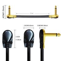 Kit De 6 Piezas De Cable De Audio Antiniebla Para Guitarra 24AWG Cable De Conector De Pedal De Efectos De Guitarra En Forma De T 15 Cm 6 Pulgadas Angulo Recto - details 0