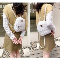 Mochila De Piel De PU De Gran Capacidad Mini Lingge Bordada Para Mujer Color Sólido Con Cierre De Cremallera Estilo De Moda Para Viajes Y Shoulder Bag - details 7