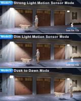 Lámpara Solar Exterior 172LED Con Sensor De Movimiento Y Control Remoto 3 Modos Para Patio Garage Jardín Protección IP65 ABS - details 3