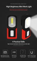 Linterna LED COB Magnética Recargable USB Luz De Trabajo Portátil Para Camping Y Reparación De Autos Lámpara De Emergencia Con Soporte - details 0