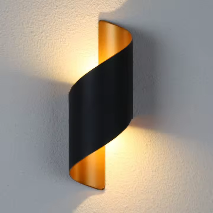 Apliques de pared LED modernos Aplique de pared exterior IP65 Aplique de pared de metal Negro Luces LED de aluminique Aplique de pared LED 10W en Espiral LED para bombillas LED - 1