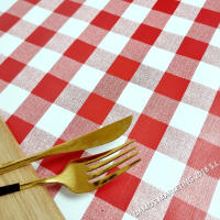 Mantel PVC, Hule, Para mesa rectangular,  Fácil de limpiar,Cocina y Comedor， Impermeable, Fiesta, Primavera, Cuadro Rojo, Vicky 11476 - details 0