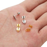 20pcs Conectores De Pendientes De Acero Inoxidable 5x8mm Alergias Bajo Estopillas De Pendiente Para Fabricación De Joyas - details 0