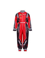 Traje De Carreras Para Niños Rojo Clásico Unipersonal Uniforme De Entrenamiento ATV Drift Polyester Transpirable Traje De Karting Off-Road - details 1