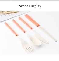 Juego De Cubiertos Portátil Desmontable 4 Piezas Cuchillo Cuchara Tenedor Palillos Set De Cocina Para Viajes Picnics Camping - details 3