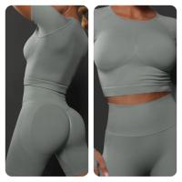SSITO Nuevo conjunto de Pantalones cortos de manga cortos de Yoga de color sólido de melalgodón sin costura para correr, deportes y Fitness conjunto de Dos piezas - details 45