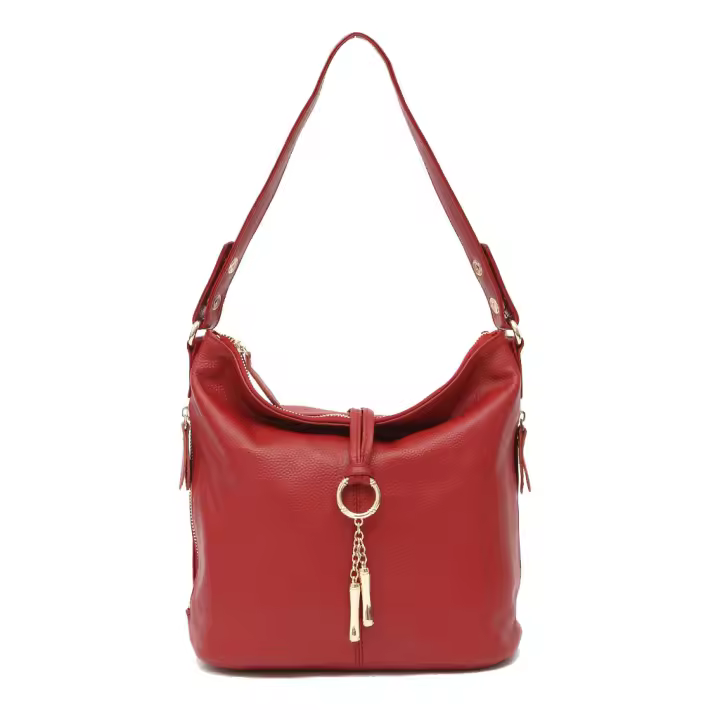 Bolso De Hombro Para Mujer Zency Elegante Azul De Cuero Genuino 100% Bolso Hobos Blanco Mochila Mensajera Para Dama Con Decoración De Cerradura Charm Lock Tamaños Variados - 1