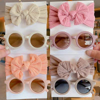Juego De 2 Hijab Niñas Con Lazo Ancho De Algodón Y Gafas De Sol Accesorios Para Cabello Para Niñas Estilo Fashion - details 0