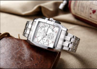 Reloj De Pulsera De Lujo Para Hombres MEGIR De Acero Inoxidable Cuarzo Emprendedor Con Dial Grande Luminoso Cronógrafo Resistente Al Agua Estilo Business - details 13