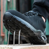 Zapatos De Seguridad Con Suela De Goma Para Hombres Y Mujeres Antipinchazos Transpirables Con Punta De Acero Protección Superior Al Tobillo - details 8