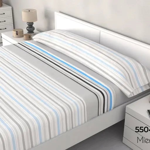 STARLEY-Juego Sábanas de Cama de Verano y Entretiempo. Estampadas 3 Piezas, Incluye Funda de Almohada + Encimera + Bajera Ajustable, 100% poliéster - 1