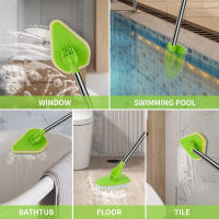 Cepillo Multifuncional De Limpieza Para Baño Y Cocina Con Pincel De Esponja Y Telescopio Triangular Herramienta De Limpieza Ecológica De Nylon - details 4