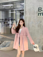 Abrigo De Trench Elegante Para Mujer plus Talla Primavera/Otoño Con Cierre De Cordón Estilo Coreano Casual Versátil Con Bolsillos - details 7