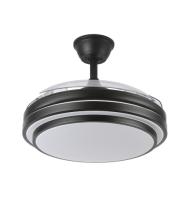 FABRILAMP Ventilador DC Ibe 59w 6980lm NEGRO 3 Asp.desp. 107d 3000-4000-6000k, 6 velocidades Remoto, Reg.intensidad, Memoria Y Temporizador Incluye mando a distancia y dos tijas de 10 y 25 centímetro Productos originales calidad de confianza - details 1