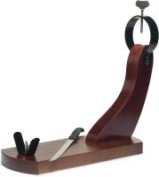 Buarfe JAMONERO HUELVA color Nogal (tipo GÓNDOLA), Con Cuchillo Jamonero. Hecho en ESPAÑA, Soporte para jamón de uso DOMÉSTICO y PROFESIONAL. - details 0