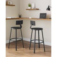 Juego de 2 taburetes altos de cocina con respaldo, estilo industrial, estructura de acero, asiento de 73 cm, fácil montaje, varios colores disponibles - details 11