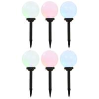 vidaXL Lámparas solares esféricas de exterior 6 uds LED RGB 20 cm - details 0