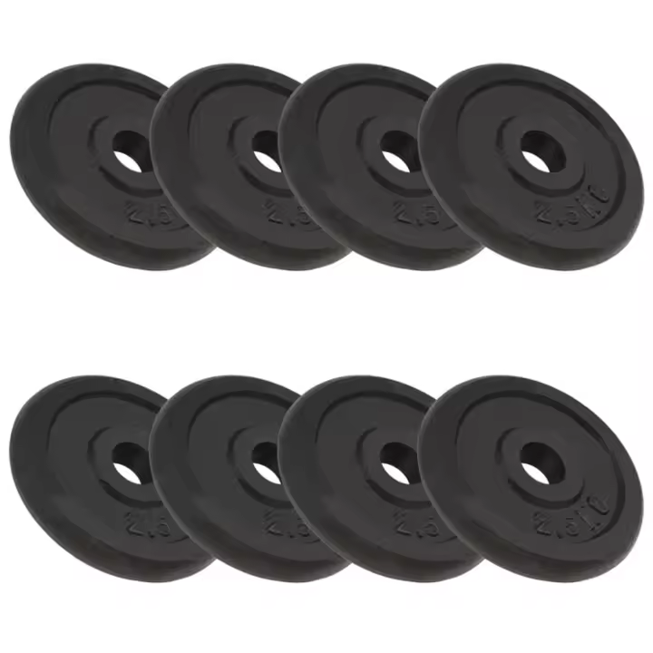 vidaXL Disco de Pesas Hierro Fundido Barras Entrenamiento Levantamiento Peso 1x 20 kg,  2x 10 kg,  4x 5 kg y mas - 1