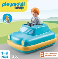 PLAYMOBIL  : 1,2,3  - Coche de Juguete Interactivo con Motor de Volante - 71323  - Regalo Original - Edad recomendada mayores de 1 año - details 0