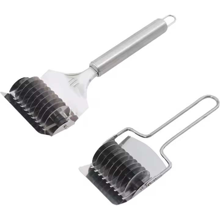 2 Cortador de fideos para pizza de Maple inoxable, Máquina para hacer pasta manual, Rodillo de Diamante para pizza, Mini Prensa Rodante, Rodillo de celosía de fideos manual, Cortador de masa - 1