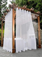 Cortina Transparente Impermeable Para Exteriores 1Pc/2Pcs Color Negro Blanco Gris Hecha De Poliéster 100% Translúcida - details 0