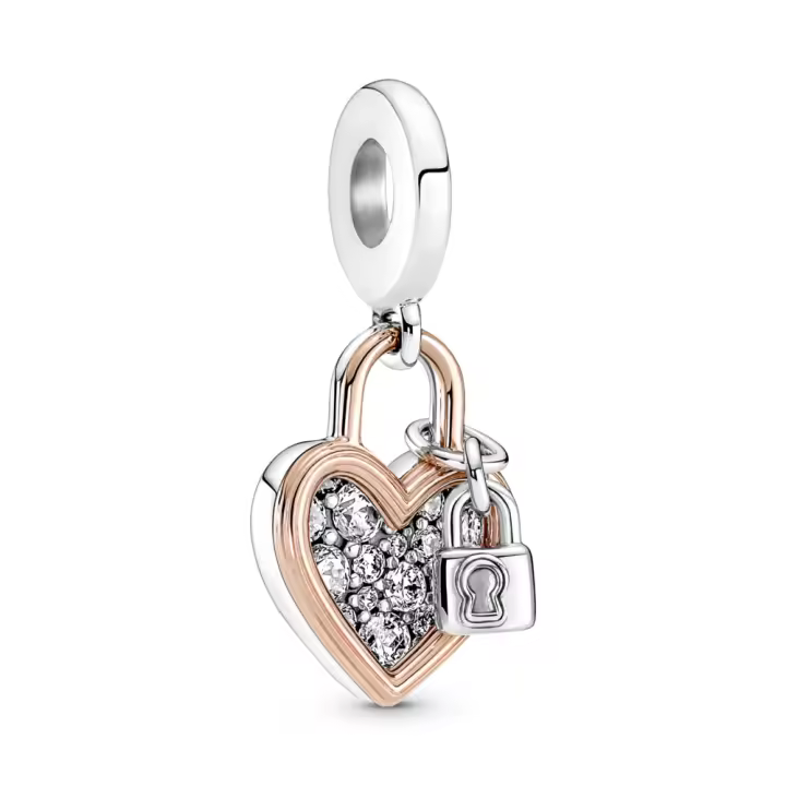 Pandora San Valentín Charm Colgante Doble Candado Corazón 780087C01, para Mujer - 1
