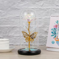 Lámpara De Noche Con Rosas Artificiales Y Mariposas LED Regalo Para Mujeres Y Niñas Luces Atmosféricas De Colores - details 6