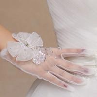Guantes De Boda De Color Ivory Con Cristales Nuevo Llegada Tamaño Unico Para Mujer Guantes De Novia De Muñeca Larga - details 5