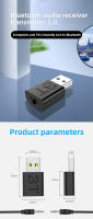Receptor Y Transmisor Bluetooth USB 5.0 Adaptador De Audio Inalámbrico Para Coche TV Y Computadora 2-en-1 Convertidor Plug And Play - details 0