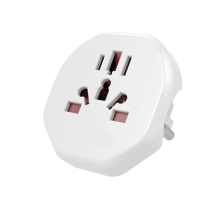 Adaptador de Seguridad para Reino Unido,Enchufe de Viajes Compacto Blanco - 1