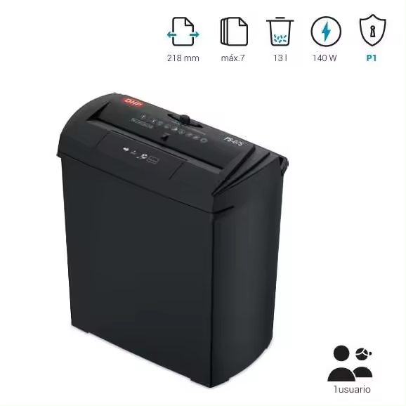 DHP DESTRUCTORA PS-07S 7MM PARA HOGAR Y OFICINA EN CASA ENCUADERNACION Y PLASTIFICACION 18x29x33 Cms. - 1