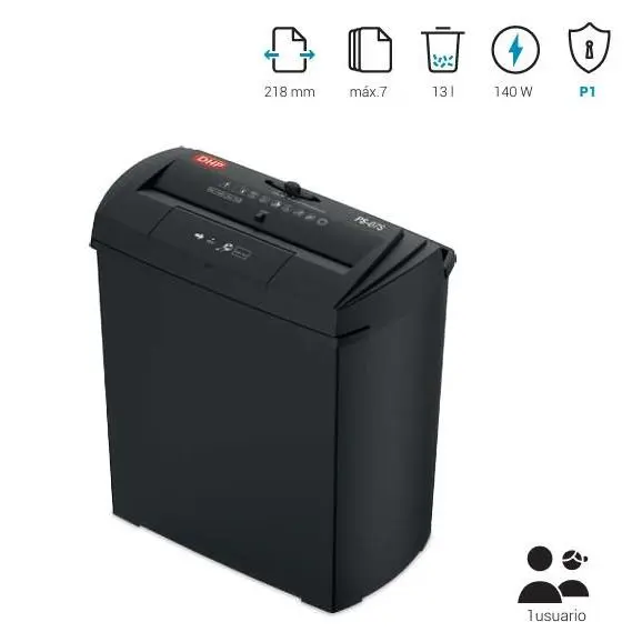DHP DESTRUCTORA PS-07S 7MM PARA HOGAR Y OFICINA EN CASA ENCUADERNACION Y PLASTIFICACION 18x29x33 Cms. - 1