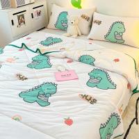 Edredón De Verano Dinosaurio De Dibujos Animados Suave Y Cómodo Para Todas Las Estaciones Decoración De Cama Sin Almohadilla Incluida - details 6