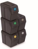 Juego de 5 cubos de reciclaje 100l prosperplast sortibox de plastico en color antracita - details 0