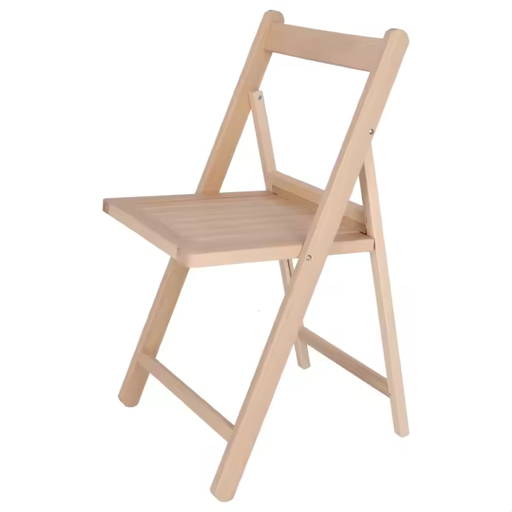 Wellhome Silla Plegable Norte en Madera de Haya Sin Barniz - 43x47x79 Cm - 1