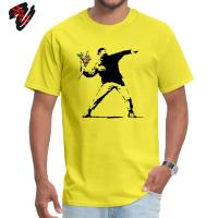 Camiseta Hombre Banksy Flower Thrower 100% Algodón Casual Estilo Rebelde Arte De Calle Talla Grande Camiseta Graphic Transpirable Ligera Secado Rápido - details 9