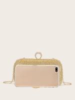 Bolso de mano de lujo con borlas para mujer, bolso de mano para boda. Color Oro. Bolso de lujo para banquete con diamantes de imitación para mujer, bolsa de noche con decoración de borlas, brillante. Distribuye Distrilocu - details 3