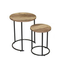 STARLEY-Mesas auxiliares – Juego de 2 – Redondas – Madera – Joya - details 0