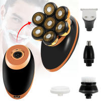 Nueva Peluca Eléctrica Para Hombres 7D Independientemente 7 Cuchillas Cabeza Flotante Recargable Impermeable Con Multifuncional Trimmer Para Hombres - details 3
